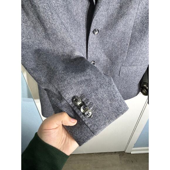 J Lindberg Blazer Size 42 Gray Wool Blend Hopper Soft Tweed Slim Fit Preppy - Picture 4 of 9